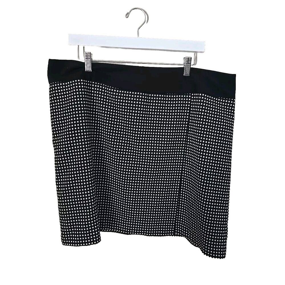 NEXT Black White Gingham Print Tailored Casual Wrap‎ Mini Skirt Womens Size 18
